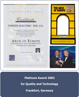 Platinum Award 2002 For Quality and Technology Frankfurt,Germany